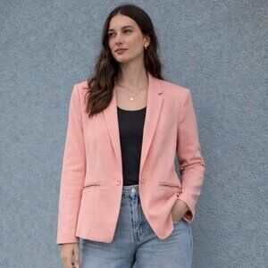 Marks & Spencer size 12, pink Coral blazer, single button up front